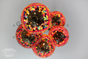 5 BALL TURKISH MOSAIC CHANDELIER, WITH LARGE GLOBES - TurkishLights.NET