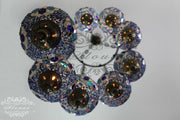 TURKISH MOSAIC LAMP, Water Drop Style CHANDELIER IN 8 LARGE GLOBES - TurkishLights.NET