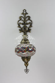 Turkish Mosaic  Wall Sconce, With Large Globe - TurkishLights.NET