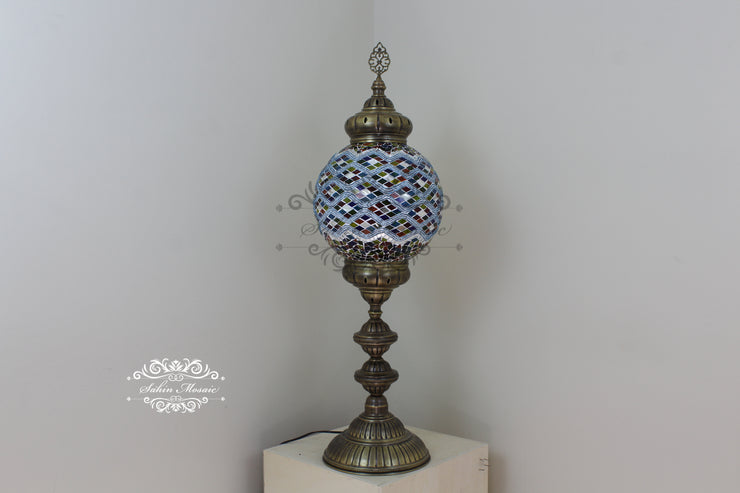 MOSAIC FLOOR / TABLE LAMP WITH 30CM (12") GLOBE - TurkishLights.NET