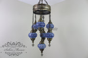 7 - BALL SULTAN TURKISH MOSAIC CHANDELIER (MEDIUM GLOBES) - TurkishLights.NET