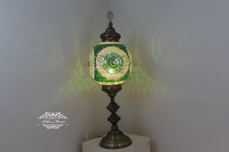 MOSAIC FLOOR / TABLE LAMP WITH 35CM (14") GLOBE - TurkishLights.NET