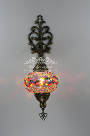 Turkish Mosaic  Wall Sconce, With Large Globe - TurkishLights.NET