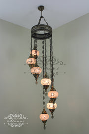 7 - BALL TURKISH MOSAIC CHANDELIER - TurkishLights.NET