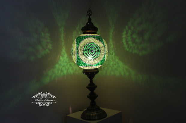 MOSAIC FLOOR / TABLE LAMP WITH 35CM (14") GLOBE - TurkishLights.NET