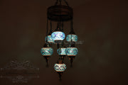 7 - BALL SULTAN TURKISH MOSAIC CHANDELIER (MEDIUM GLOBES) - TurkishLights.NET