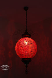 Mosaic Hanging Lamp with 35cm (14") Globe - TurkishLights.NET