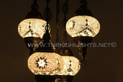 5-BALL SULTAN MOSAIC CHANDELIER (MEDIUM GLOBES) - TurkishLights.NET