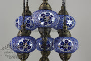 7 - BALL SULTAN TURKISH MOSAIC CHANDELIER (LARGE GLOBES) - TurkishLights.NET