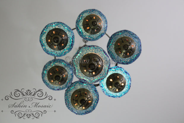 7 - BALL SULTAN TURKISH MOSAIC CHANDELIER (MEDIUM GLOBES) - TurkishLights.NET