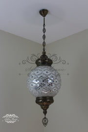 Mosaic Hanging Lamp with 30cm (12") Globe - TurkishLights.NET