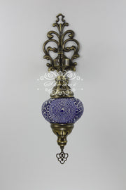 Turkish Mosaic  Wall Sconce, With Medium Globe - TurkishLights.NET