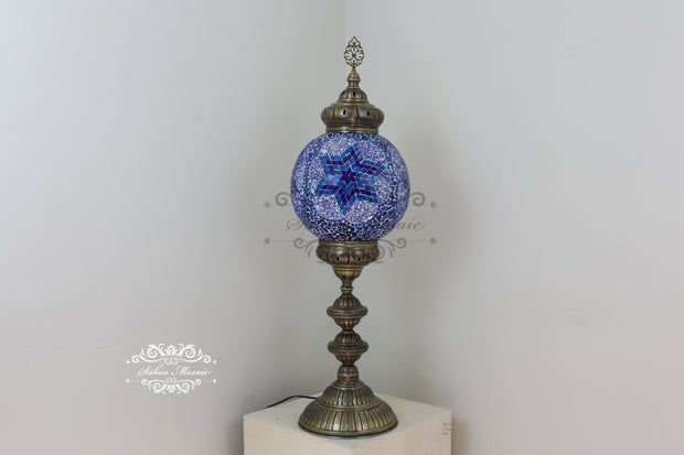 MOSAIC FLOOR / TABLE LAMP WITH 30CM (12") GLOBE - TurkishLights.NET