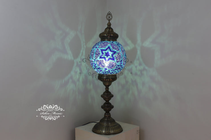 MOSAIC FLOOR / TABLE LAMP WITH 30CM (12") GLOBE - TurkishLights.NET