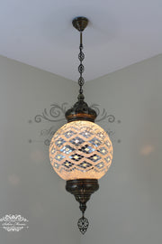 Mosaic Hanging Lamp with 30cm (12") Globe - TurkishLights.NET