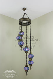 7 - BALL TURKISH MOSAIC CHANDELIER - TurkishLights.NET