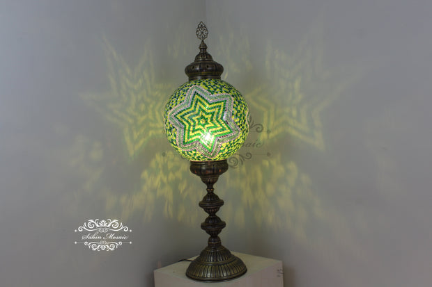 MOSAIC FLOOR / TABLE LAMP WITH 35CM (14") GLOBE - TurkishLights.NET