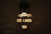 7 - BALL SULTAN TURKISH MOSAIC CHANDELIER (MEDIUM GLOBES) - TurkishLights.NET