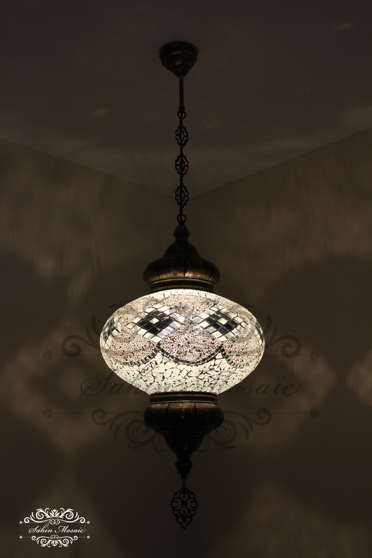 Turkish Handmade Mosaic  Hanging Lamp - NO6 GLOBE - TurkishLights.NET