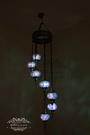 7 - BALL TURKISH MOSAIC CHANDELIER - TurkishLights.NET