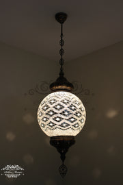 Mosaic Hanging Lamp with 30cm (12") Globe - TurkishLights.NET