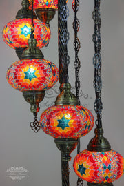 7  BALL TURKISH MOSAIC FLOOR LAMP, LAMBADER, LARGE GLOBES - TurkishLights.NET