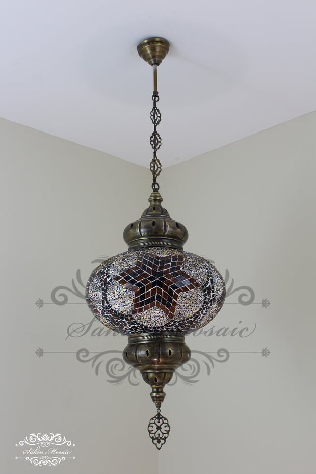 Turkish Handmade Mosaic  Hanging Lamp - NO6 GLOBE - TurkishLights.NET