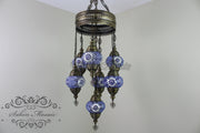 7 - BALL SULTAN TURKISH MOSAIC CHANDELIER (MEDIUM GLOBES) - TurkishLights.NET