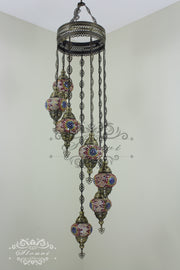 7 - BALL TURKISH MOSAIC CHANDELIER - TurkishLights.NET