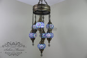 7 - BALL SULTAN TURKISH MOSAIC CHANDELIER (MEDIUM GLOBES) - TurkishLights.NET