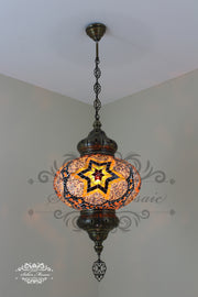 Turkish Handmade Mosaic  Hanging Lamp - NO6 GLOBE - TurkishLights.NET