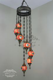 7 - BALL TURKISH MOSAIC CHANDELIER - TurkishLights.NET