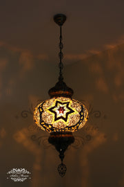 Turkish Handmade Mosaic  Hanging Lamp - NO6 GLOBE - TurkishLights.NET
