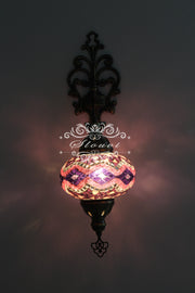 Turkish Mosaic Single Wall Sconce, With Large Globes - TurkishLights.NET