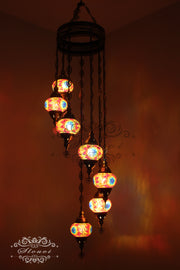 7 - BALL TURKISH MOSAIC CHANDELIER - TurkishLights.NET