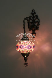 Turkish Mosaic Single Wall Sconce, With Large Globes - TurkishLights.NET