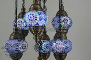 7 - BALL SULTAN TURKISH MOSAIC CHANDELIER (MEDIUM GLOBES) - TurkishLights.NET