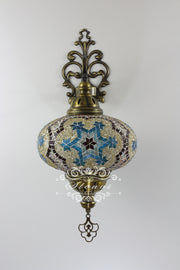 Turkish Mosaic  Wall Sconce, With Extra Large Globes - TurkishLights.NET