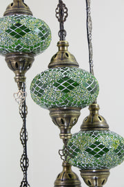 5 BALL TURKISH MOSAIC CHANDELIER, WITH LARGE GLOBES - TurkishLights.NET