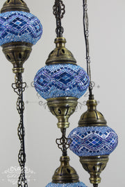 5 BALL TURKISH MOSAIC CHANDELIER, - TurkishLights.NET