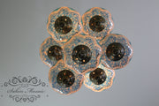 7 - BALL SULTAN TURKISH MOSAIC CHANDELIER (LARGE GLOBES) - TurkishLights.NET