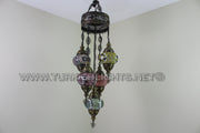 5-BALL SULTAN MOSAIC CHANDELIER (MEDIUM GLOBES) - TurkishLights.NET