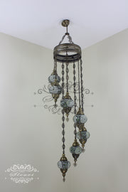 7 - BALL TURKISH MOSAIC CHANDELIER - TurkishLights.NET