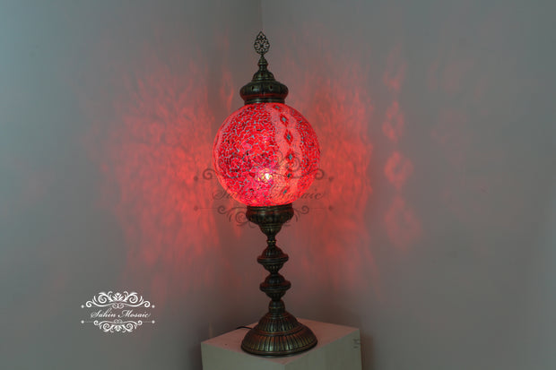 MOSAIC FLOOR / TABLE LAMP WITH 35CM (14") GLOBE - TurkishLights.NET