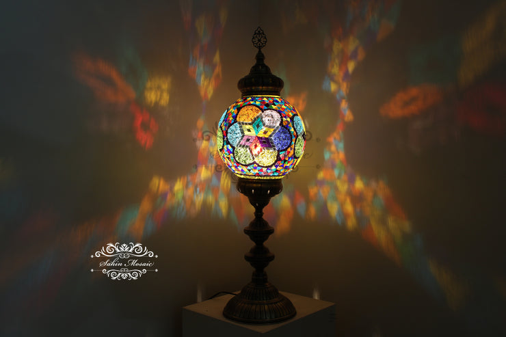 MOSAIC FLOOR / TABLE LAMP WITH 30CM (12") GLOBE - TurkishLights.NET