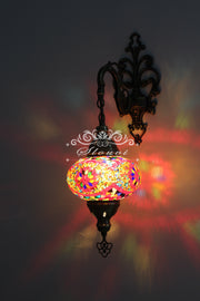 Turkish Mosaic  Wall Sconce, With Large Globe - TurkishLights.NET