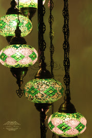 7  BALL TURKISH MOSAIC FLOOR LAMP, LAMBADER, LARGE GLOBES - TurkishLights.NET