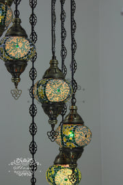 7 - BALL TURKISH MOSAIC CHANDELIER - TurkishLights.NET