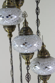 5 BALL TURKISH MOSAIC CHANDELIER, WITH LARGE GLOBES - TurkishLights.NET