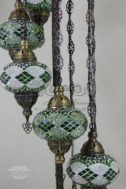 7  BALL TURKISH MOSAIC FLOOR LAMP, LAMBADER, LARGE GLOBES - TurkishLights.NET